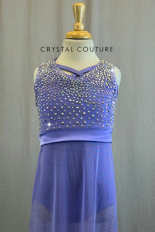 Lavender Tunic Style Lyrical Dress with Rhinestones