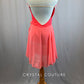 Custom Coral Ballet Dress with Rose Chiffon Sash And Skirt