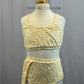 Custom Ivory Two Piece with Butter Yellow Sequin Lace Mesh