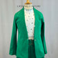 Custom Green Blazer And Shorts With White Lycra Crop Top