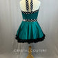 Custom Green Halter 50's Style Dress With Buttons and Black and White Polka Dot with Rhinestones