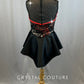 Custom Black and Red Leotard with Lace Sequins and Red Piping