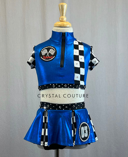 Custom Race Car Blue and Black Two Piece