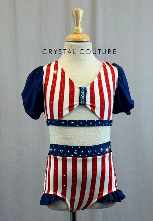 Custom Patriotic Red, White and Blue Striped Two Piece