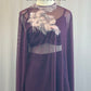 Custom Plum Mesh Tunic With Rhinestones and Plum Bra and Shorts