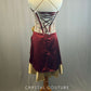 Custom Maroon and Ivory Corset Dress With Maroon Satin Skirt Wth Rhinestones