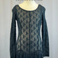 Black Sheer Long Sleeve Lace Dress