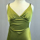 Moss Green Silk Dress With Lycra Shorts