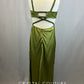 Moss Green Silk Dress With Lycra Shorts