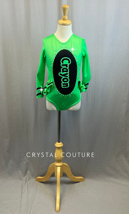 Custom Granny Smith Apple Crayon Leotard