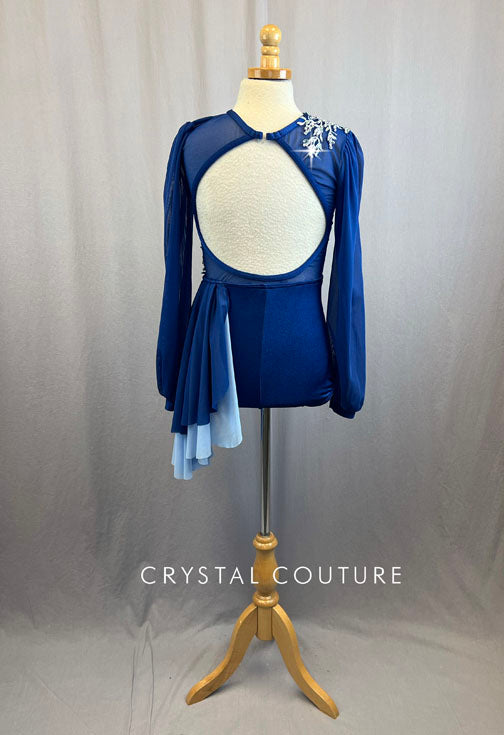 Custom Royal Blue Lyrical Biketard with Rhinestones