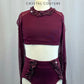 Custom Maroon Long Sleeve Crop Top and Briefs