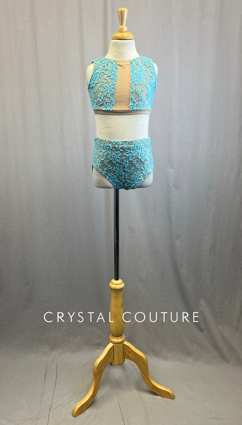 Custom Baby Blue Lace Two Piece