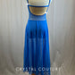 Custom Blue Lyrical Dress with Long Mesh Skirt with Rhinestones