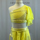 Sunny Yellow Two Piece with Flutter Sleeve and Skirt