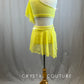 Sunny Yellow Two Piece with Flutter Sleeve and Skirt