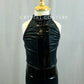 Black Lycra Bodysuit with Black Shiny Latex Panels