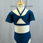 Custom Teal Blue Two Piece With Flutter Sleeves