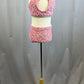 Custom Baby Pink Lace and Nude Lycra Two Piece