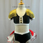 Marching Band Inspired 2-Piece with Cap Sleeve Bra Top and Brief with Attached Tulle Skirt