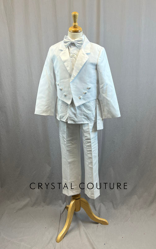 White Three Piece Tuxedo Set