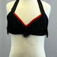 Metallic Black Halter Bra Top with Red Trim and Black Trim