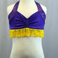 Purple Zsa Zsa Halter Bra Top with Yellow Fringe