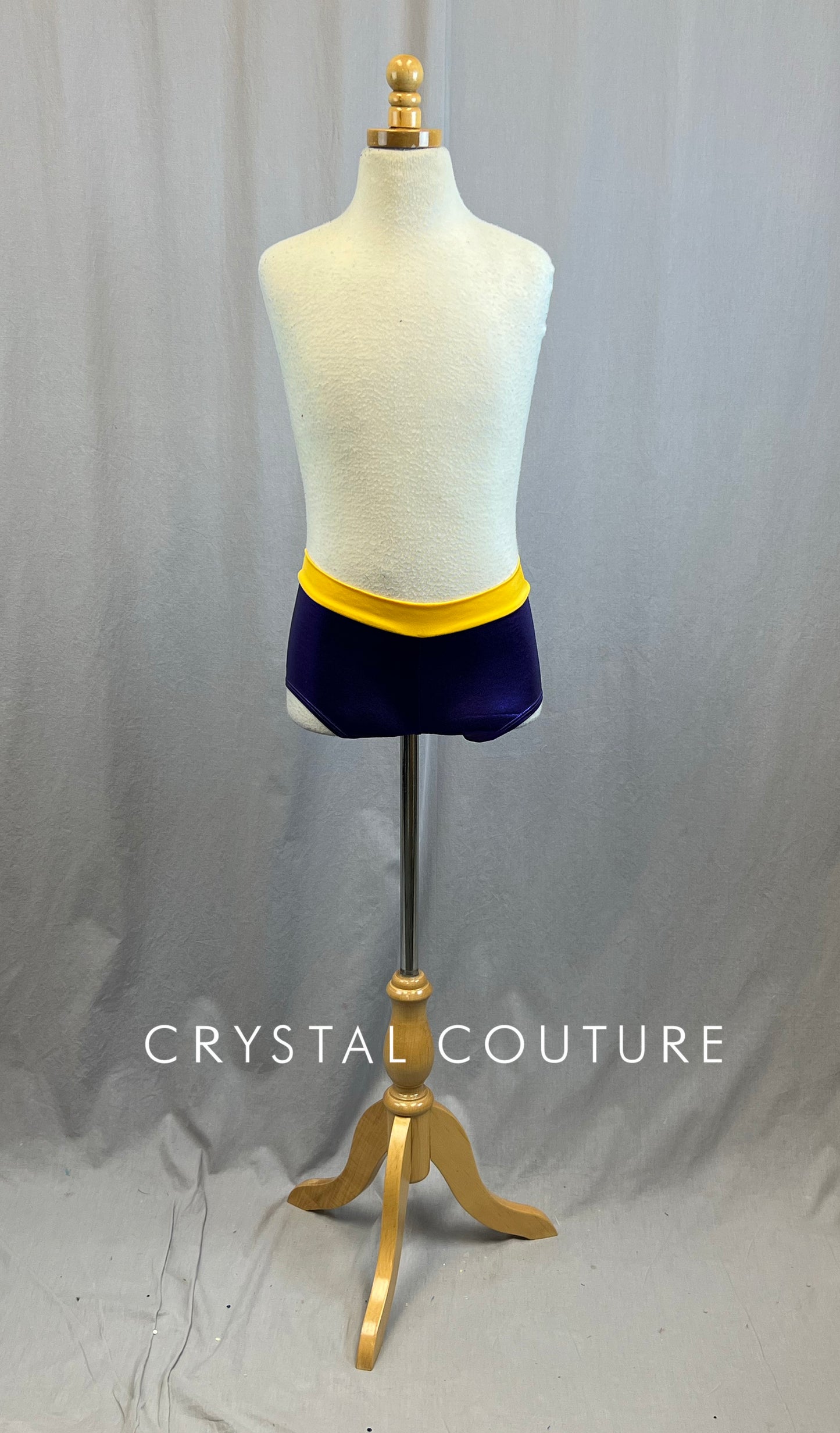 Metallic Purple Short with Yellow Trim Waistband