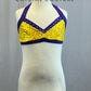 Yellow Zsa Zsa Bra Top with Purple Trim - Rhinestones