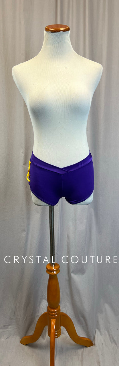 *Brand New* Purple Shorts with Yellow Accents