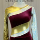 *Brand New* Burgundy Velvet, Gold and Silver Spangle Long Sleeve Dress