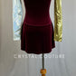 *Brand New* Burgundy Velvet, Gold and Silver Spangle Long Sleeve Dress