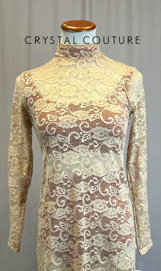 *Brand New* Tan Lace Dress with Burnt Orange Bra and Briefs Set