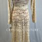 *Brand New* Tan Lace Dress with Burnt Orange Bra and Briefs Set