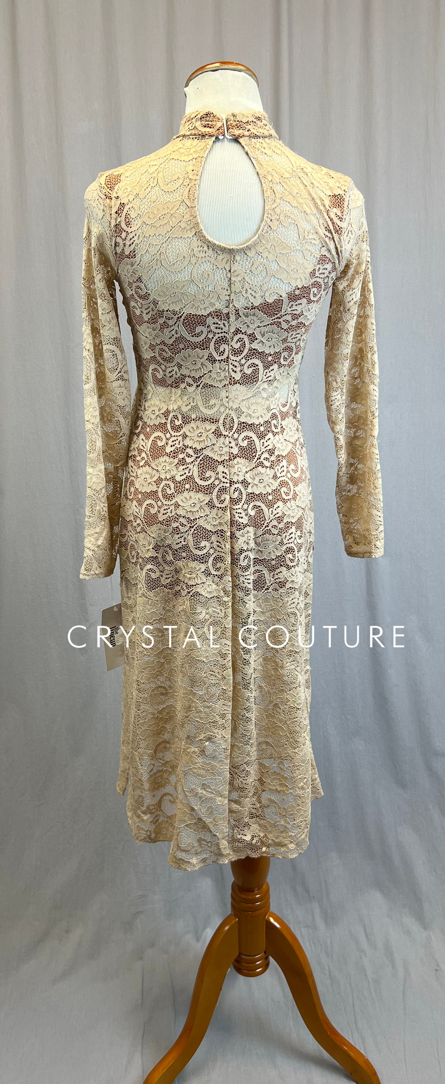 *Brand New* Tan Lace Dress with Burnt Orange Bra and Briefs Set