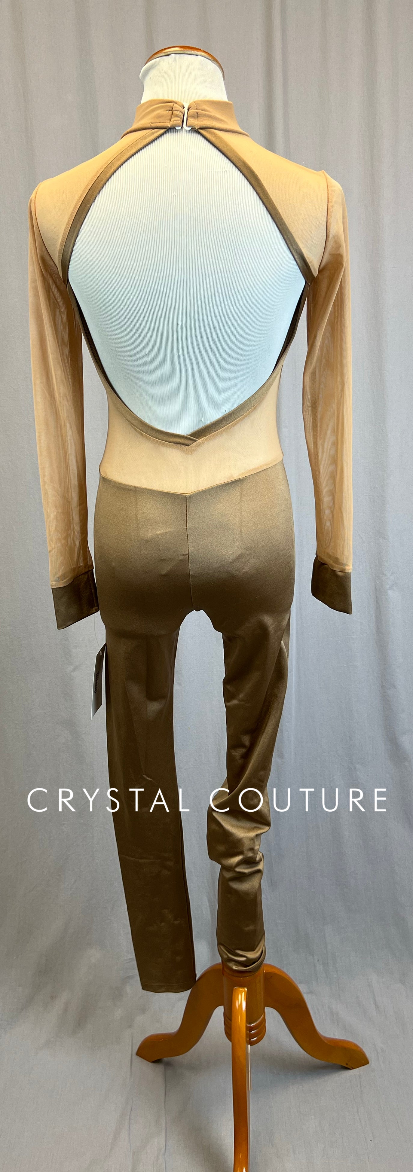 *Brand New* Tan Mesh and Lycra Long Sleeve Unitard