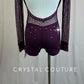 *Brand New* Plum Mesh and Lycra Long Sleeve Biketard - Rhinestones