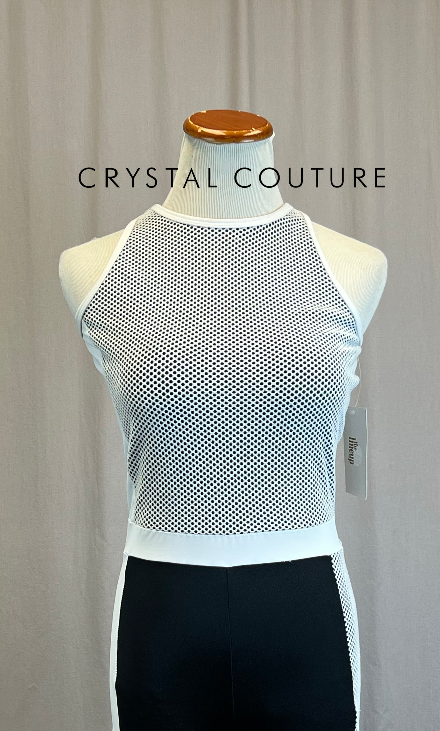 *Brand New* Black and White Mesh Netting and Lycra Unitard