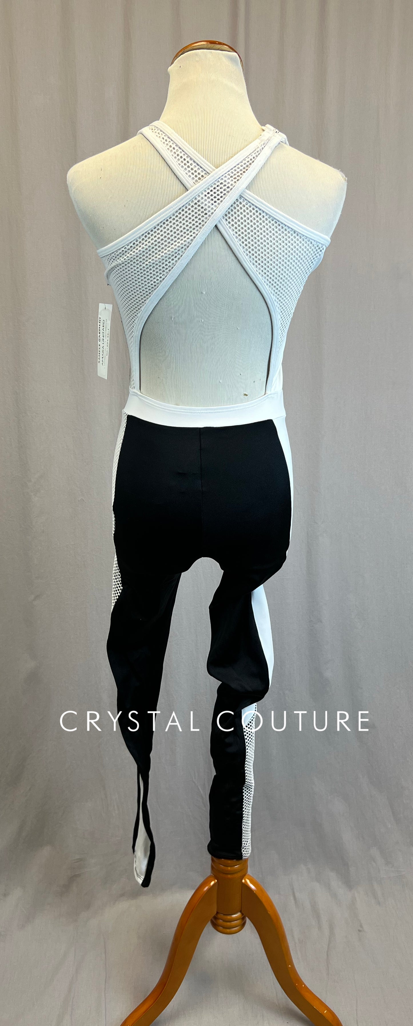 *Brand New* Black and White Mesh Netting and Lycra Unitard