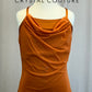 *Brand New* Burnt Orange/Amber Mesh Slip Dress-Rhinestones
