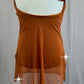 *Brand New* Burnt Orange/Amber Mesh Slip Dress-Rhinestones