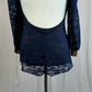 *Brand New* Navy and Brown Lace Puff Sleeve Dress