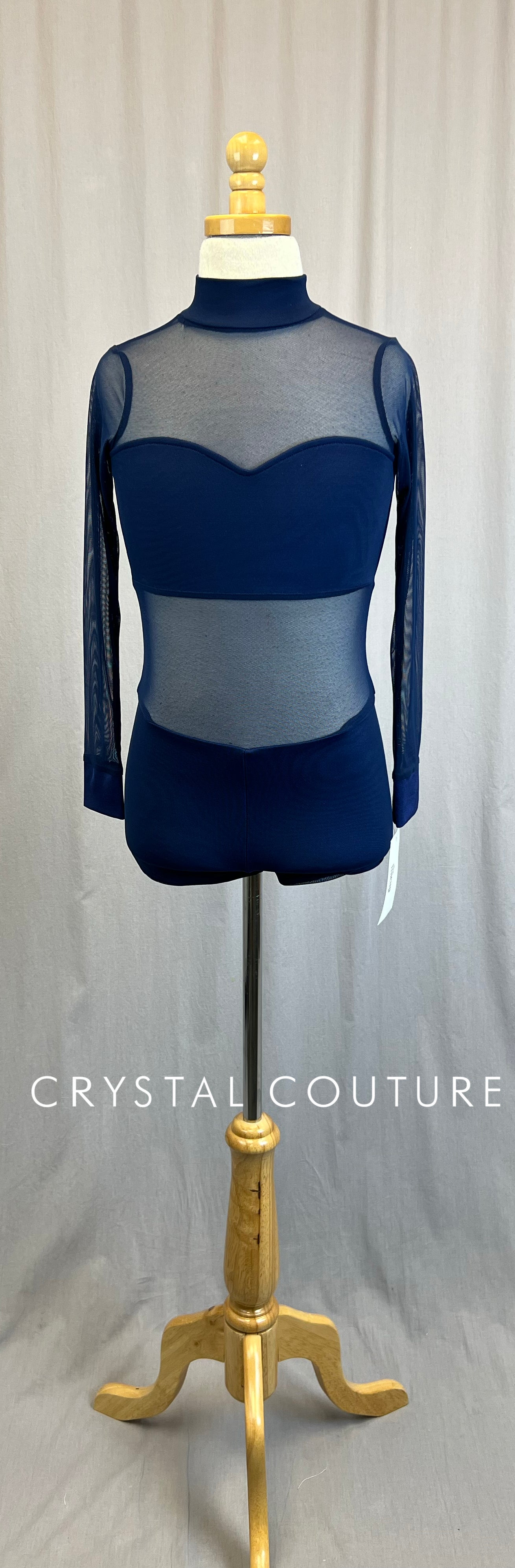 *Brand New* Navy Mesh and Lycra Long Sleeve Biketard