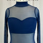 *Brand New* Navy Mesh and Lycra Long Sleeve Biketard
