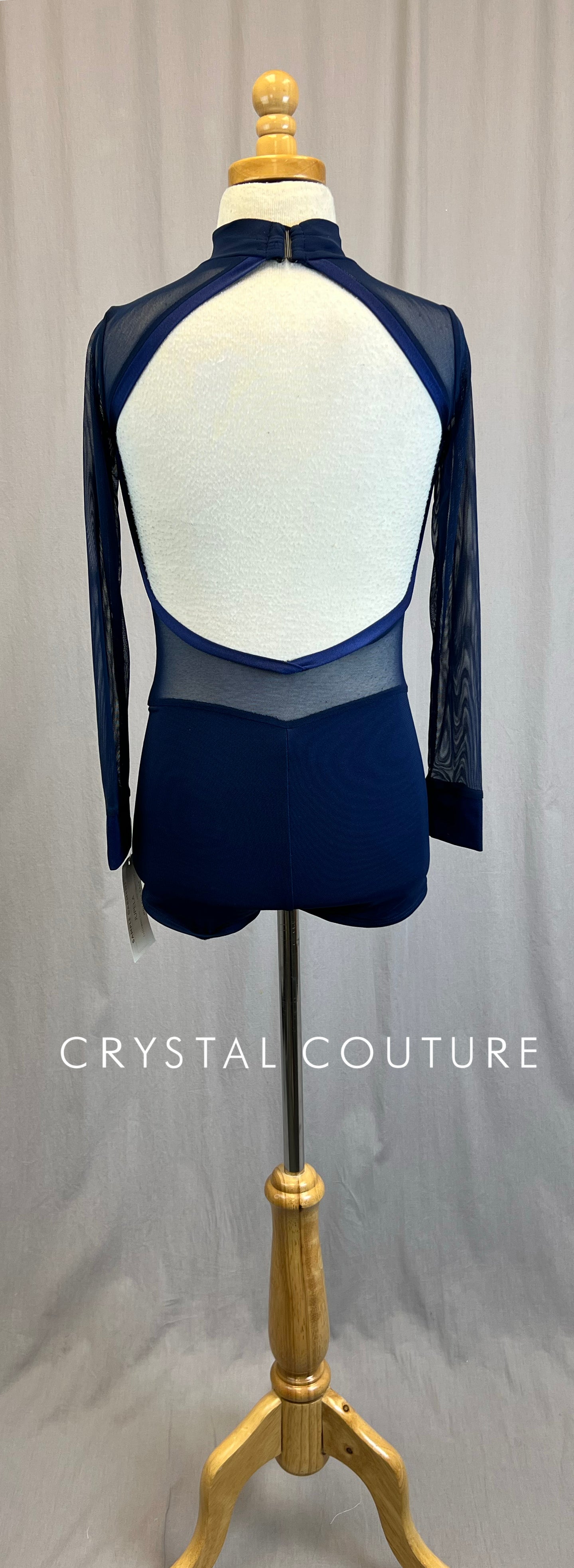 *Brand New* Navy Mesh and Lycra Long Sleeve Biketard