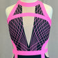 *Brand New* Black and Pink Geometric High Neck Leotard