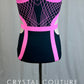 *Brand New* Black and Pink Geometric High Neck Leotard