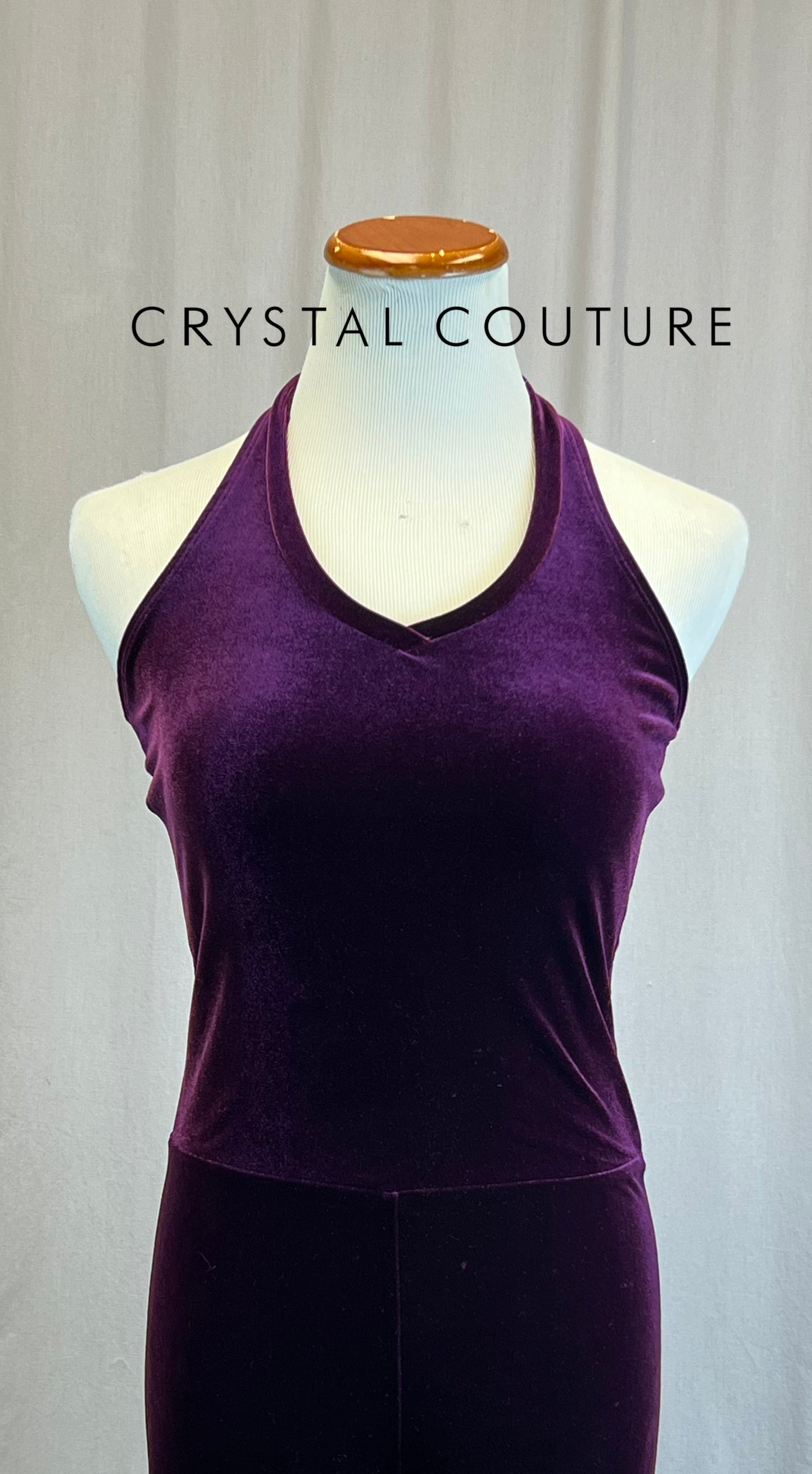 *Brand New* Purple Velvet Halter Neck Unitard