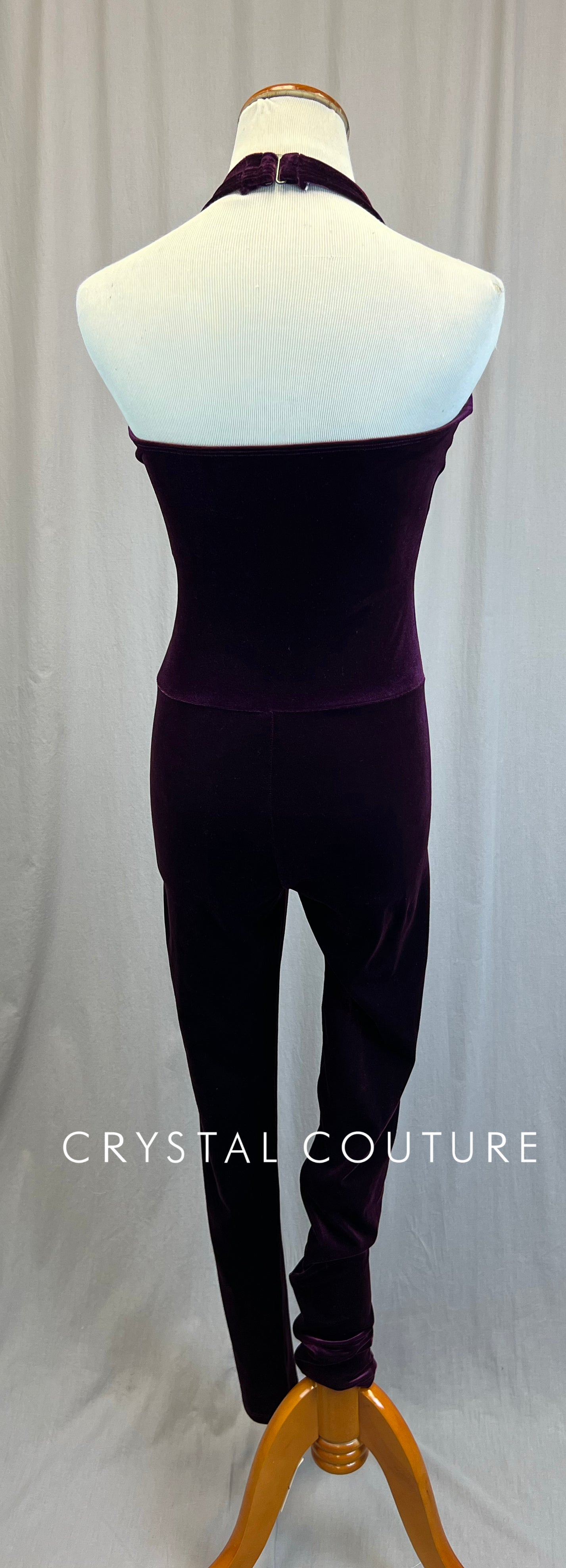 *Brand New* Purple Velvet Halter Neck Unitard