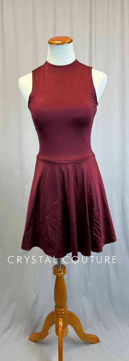 *Brand New* Burgundy Red and Magenta Transition Biketard-Dress